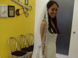 One of my customers in her wedding dress